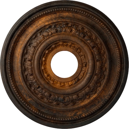 Ekena Millwork Orleans Ceiling Medallion (Fits Canopies up to 4 5/8"), 17 5/8"OD X 3 5/8"ID X 1 7/8"P, Rust CM17OLRUS